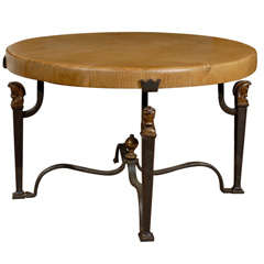 1930s French Coffee Table with Horse Head Finial Base