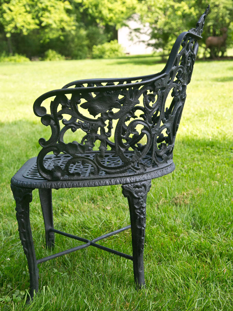 Cast Armchair with Lyre-Back, Marked Robert Wood