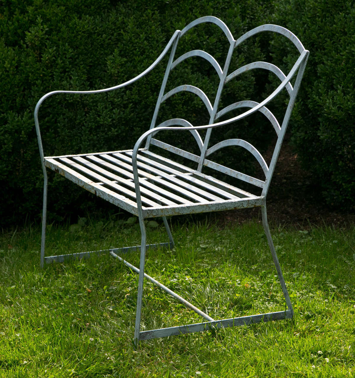 Wrought Iron Graphic English Garden Seat