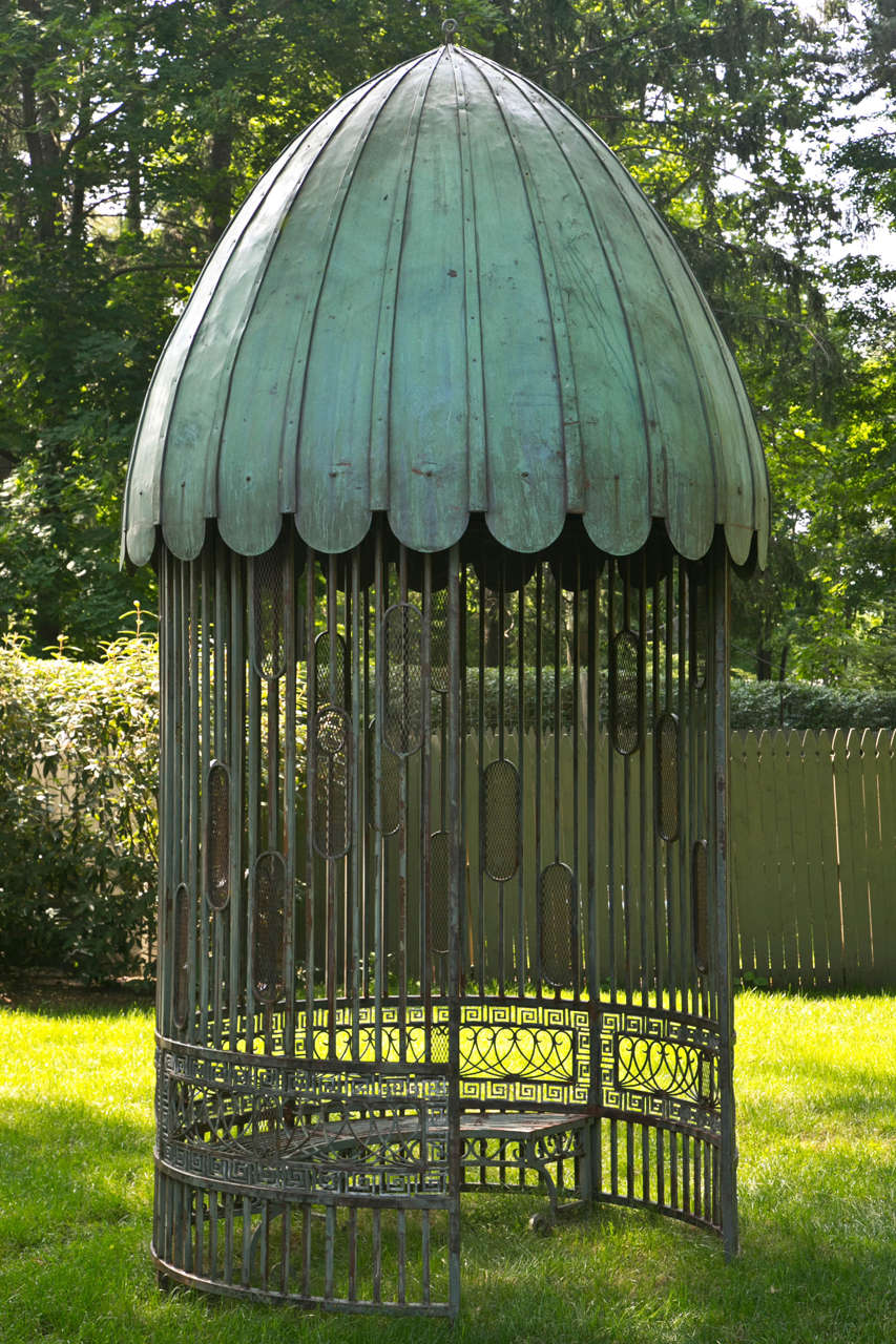 Cast Iron Bench >> Gazebo with Copper Roof and Wrought-Iron Elements For Sale at 1stdibs Cast Iron Bench >> Gazebo with Copper Roof and Wrought-Iron Elements For Sale at 1stdibs