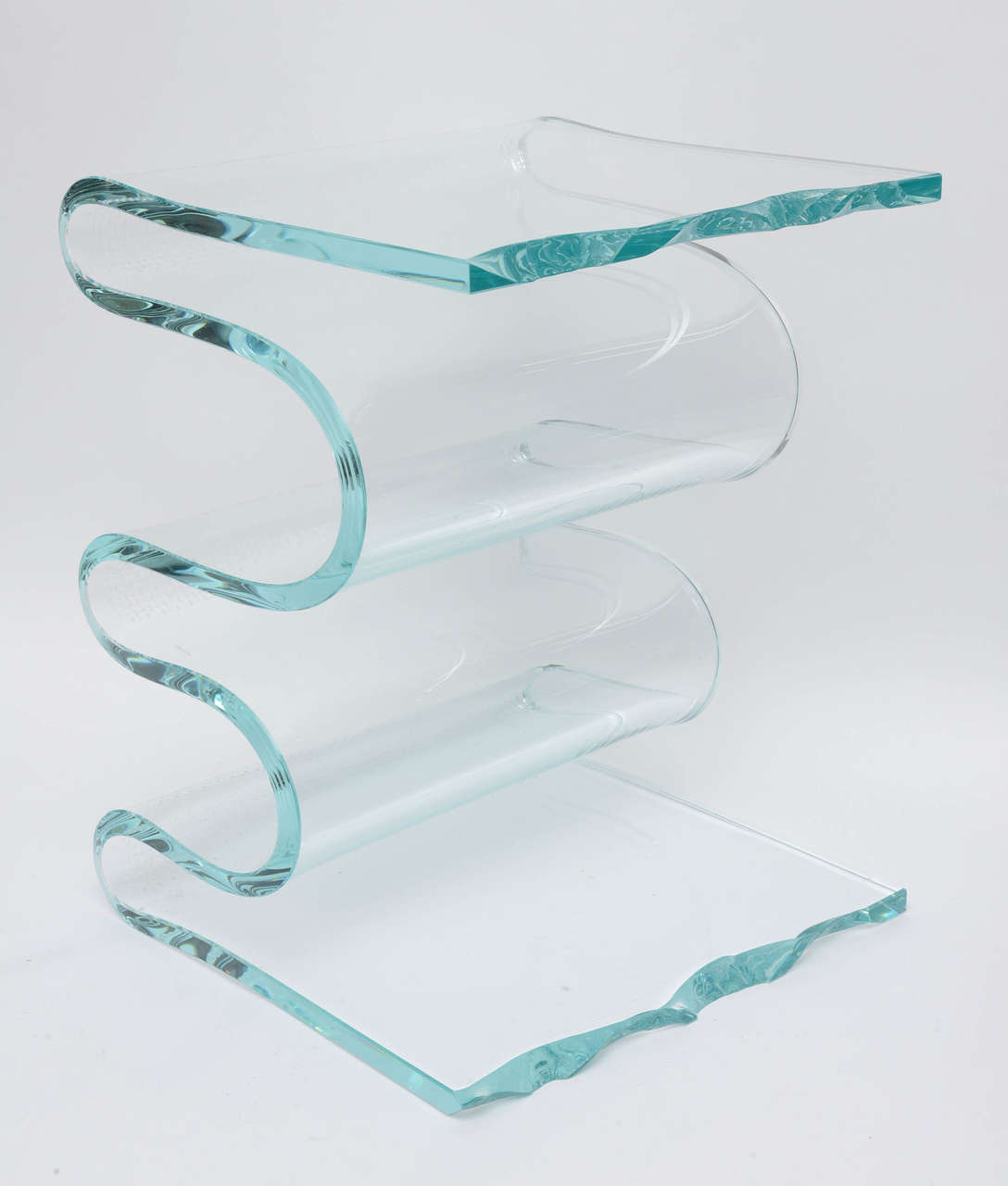 Abstract Glass Waterfall Table In Good Condition In West Palm Beach, FL