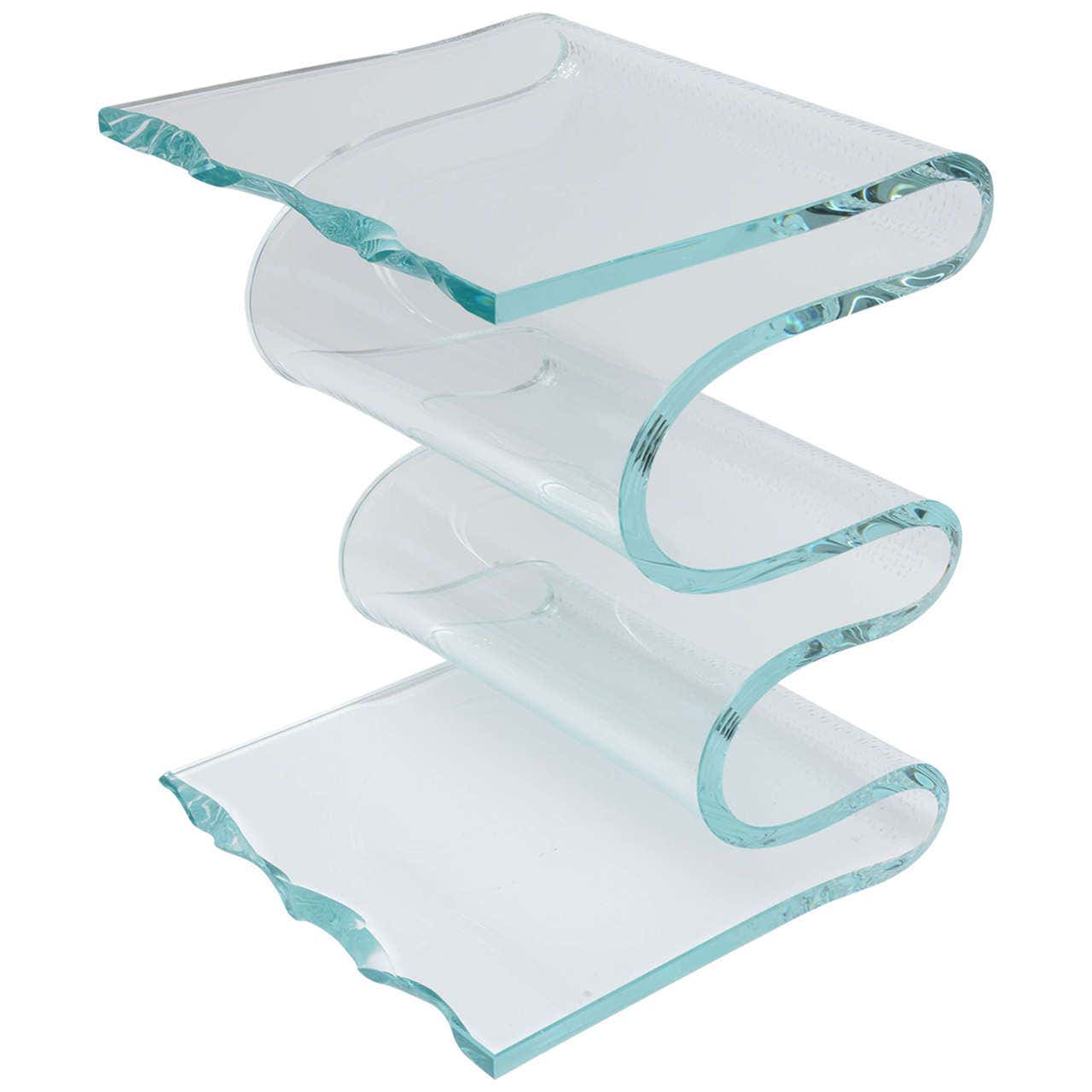 Abstract Glass Waterfall Table at 1stDibs