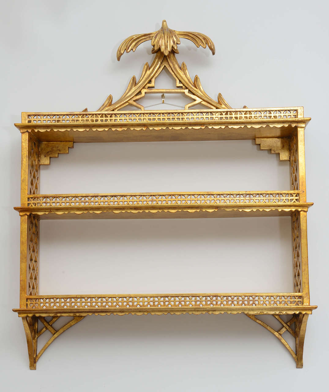 Gilded Chinoiserie Pagoda Wall Shelf at 1stDibs | chinoiserie wall