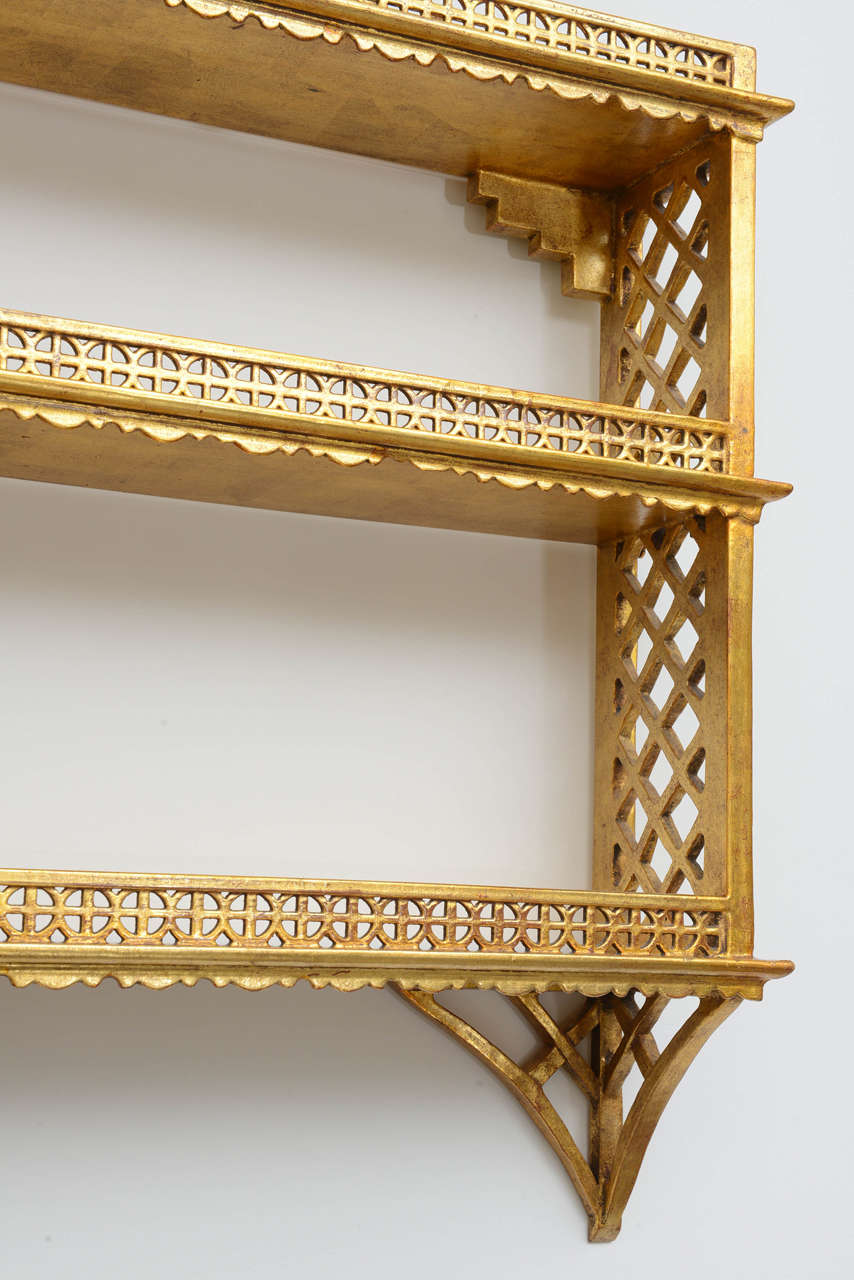 Gilded Chinoiserie Pagoda Wall Shelf at 1stDibs | chinoiserie wall