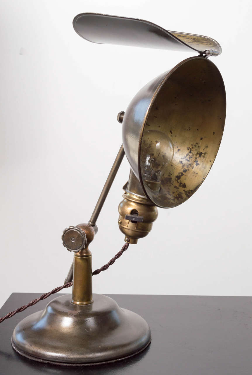Charming Shielded Metal Table Lamp In Good Condition In San Francisco, CA