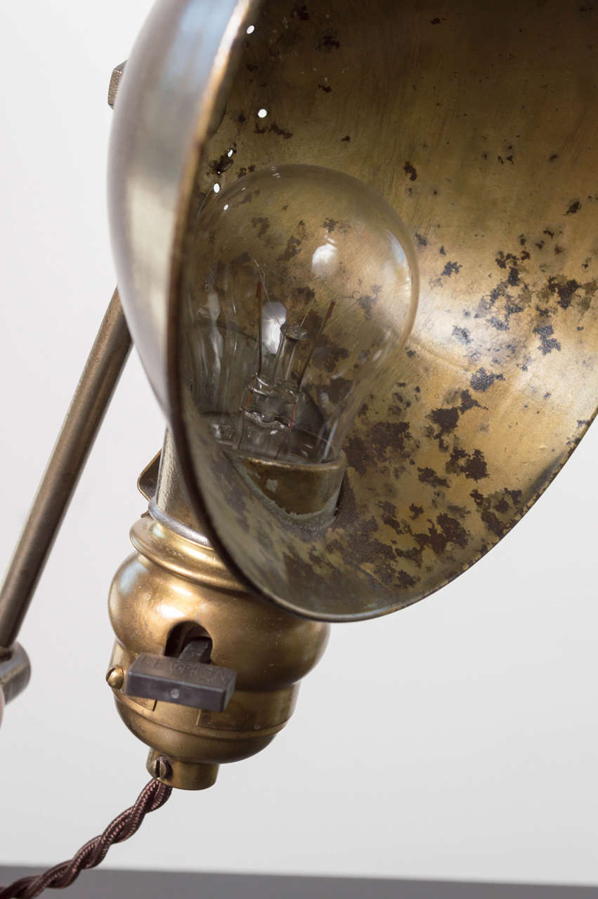 Mid-20th Century Charming Shielded Metal Table Lamp
