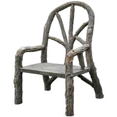 Unique Oversized Faux Bois Armchair 4