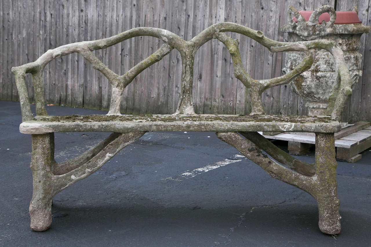 Faux Bois bench with naturalistic design