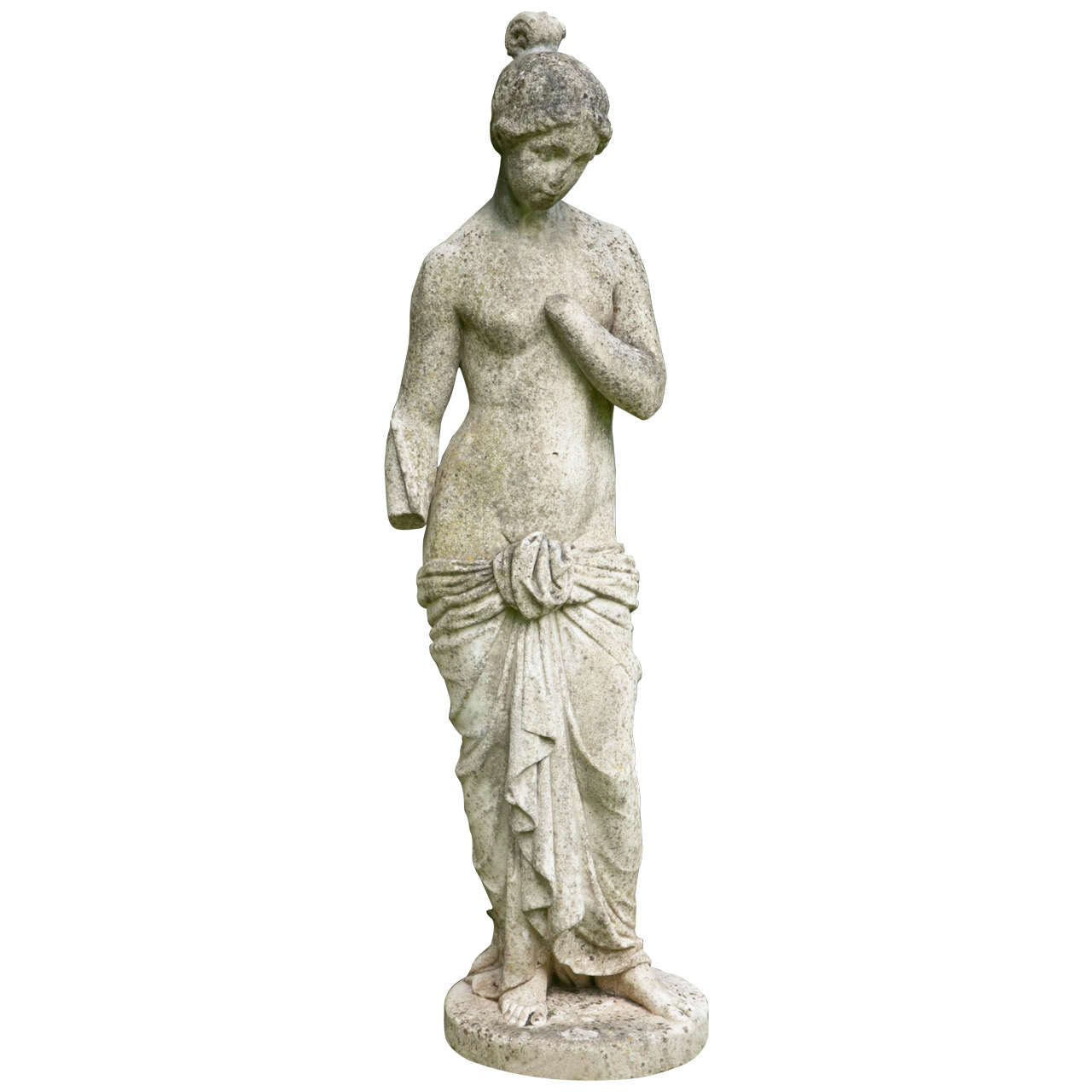 Carved White Marble Figure of Psyche