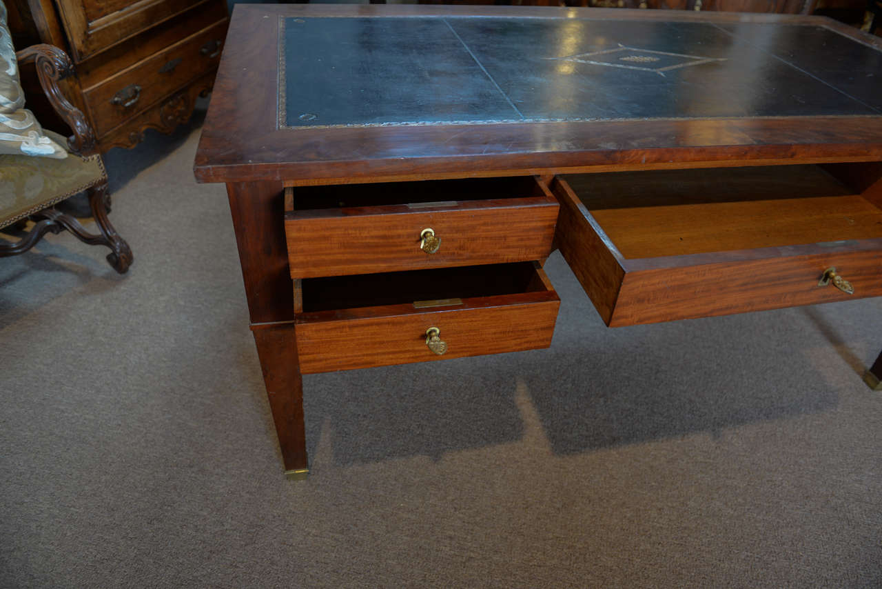 French Period Restoration Desk In Mahogany with Slides at Both Ends