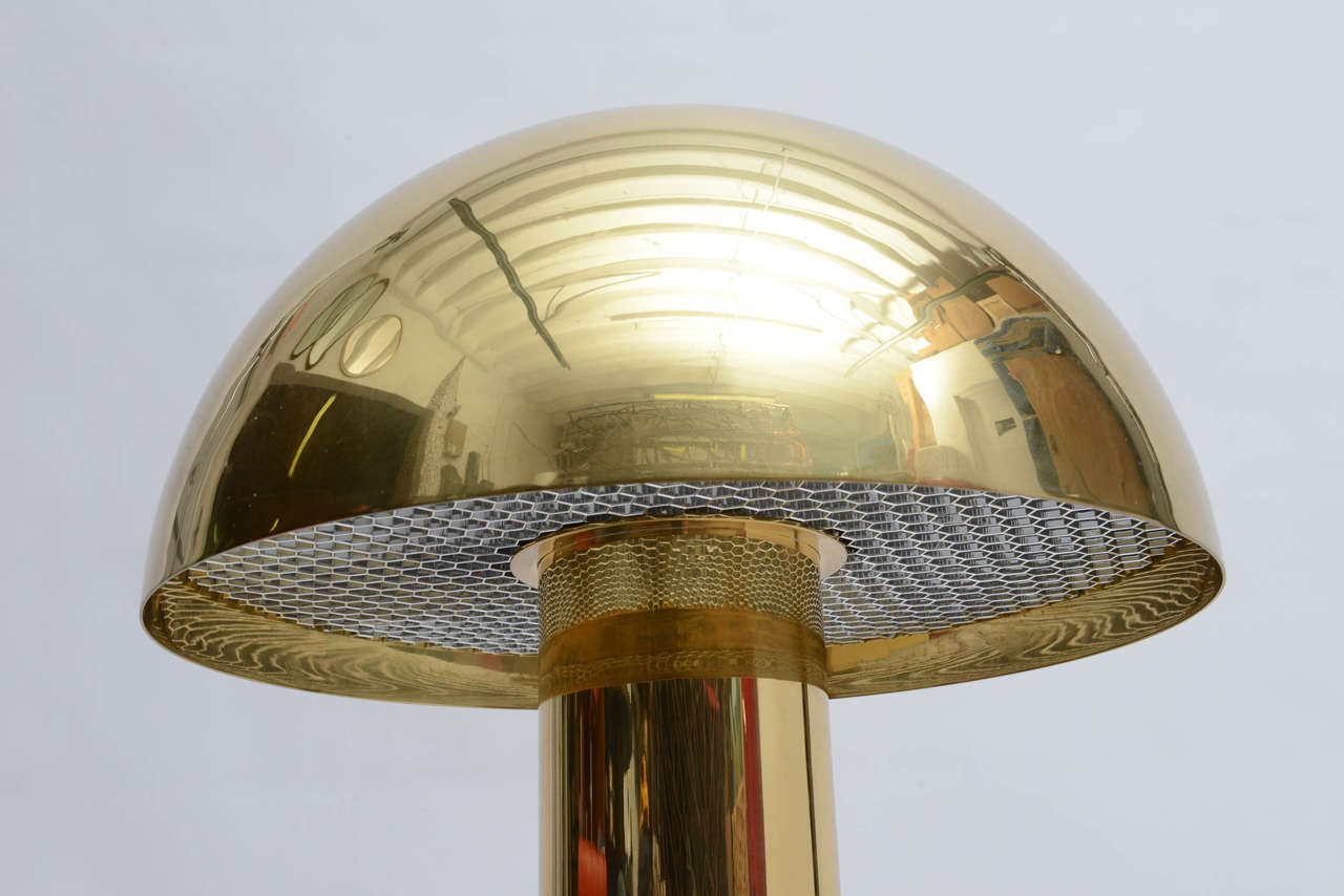 Late 20th Century Karl Springer Brass Mushroom Lamp