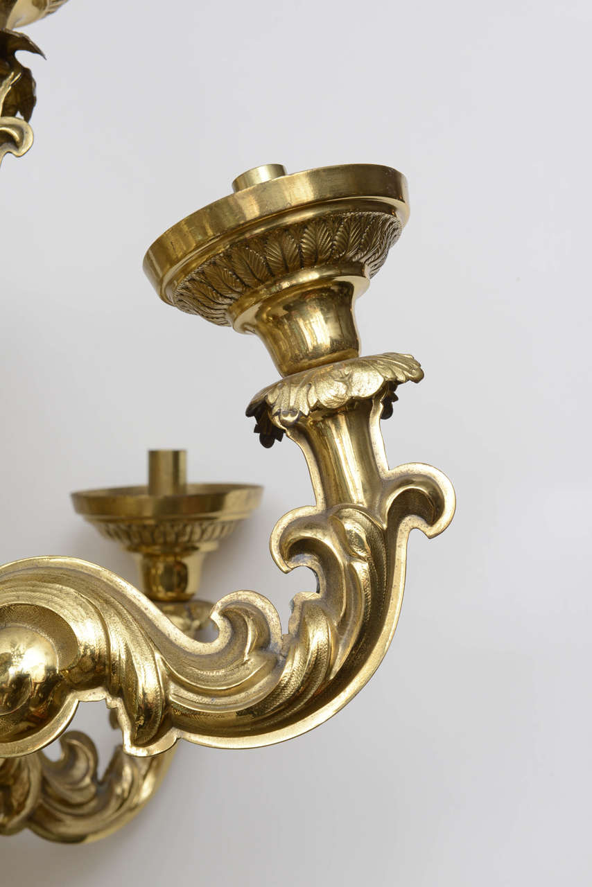 19th Century Baroque Style Brass Hanging Fixture For Sale