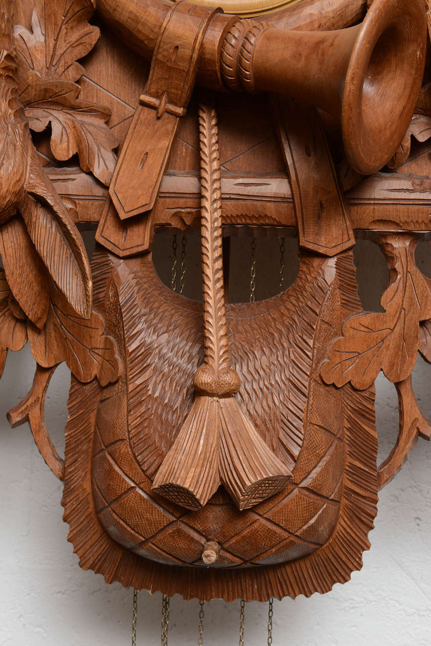 Huge Black Forest Cuckoo Wall Clock, 20th Century In Good Condition In West Palm Beach, FL