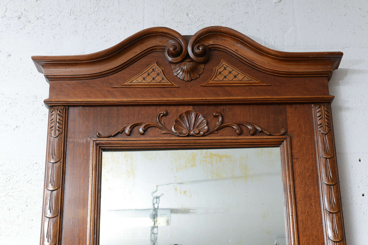 Fruitwood English Mirror, 19th Century For Sale