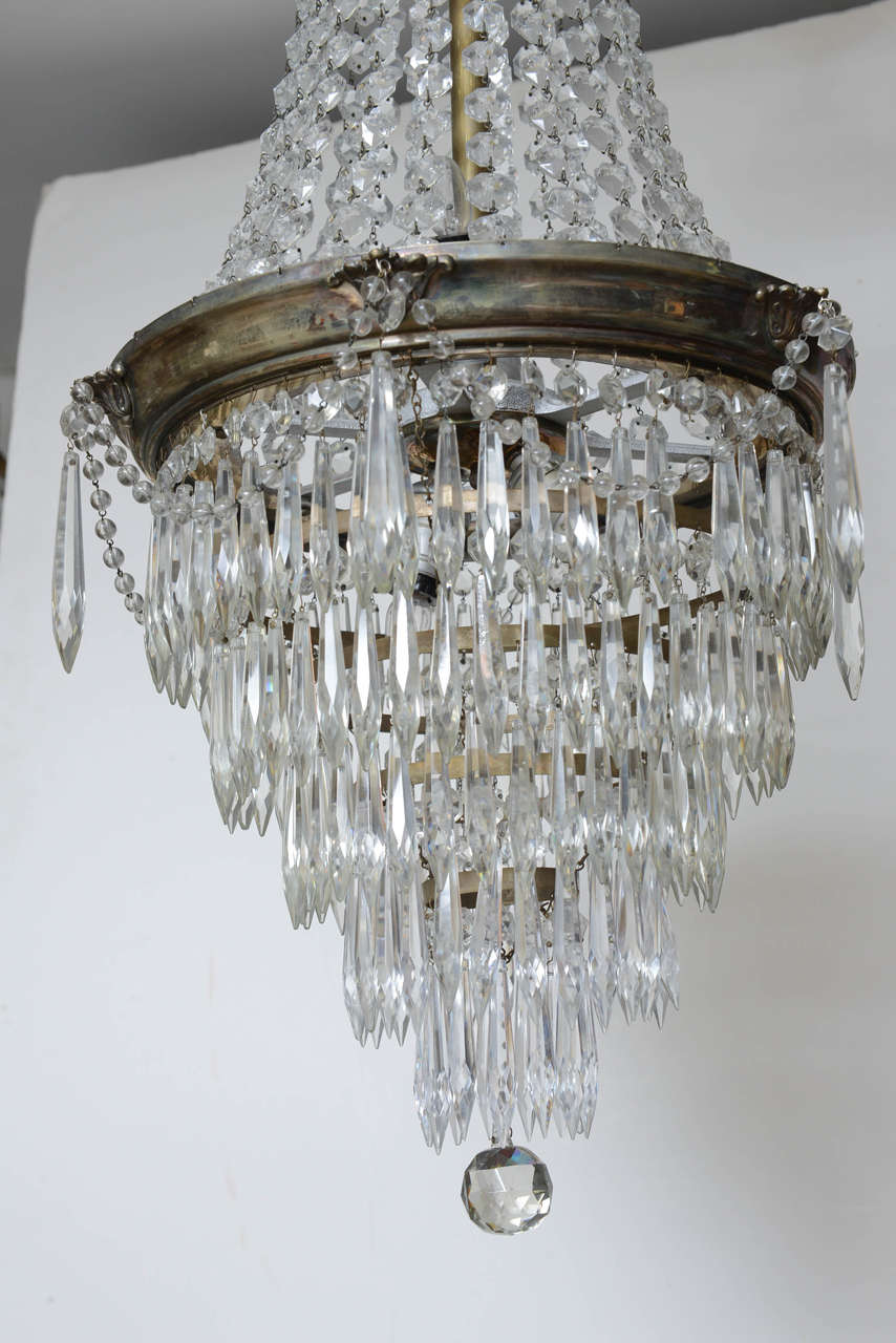 French Directoire Style Crystal Chandelier, 20h Century