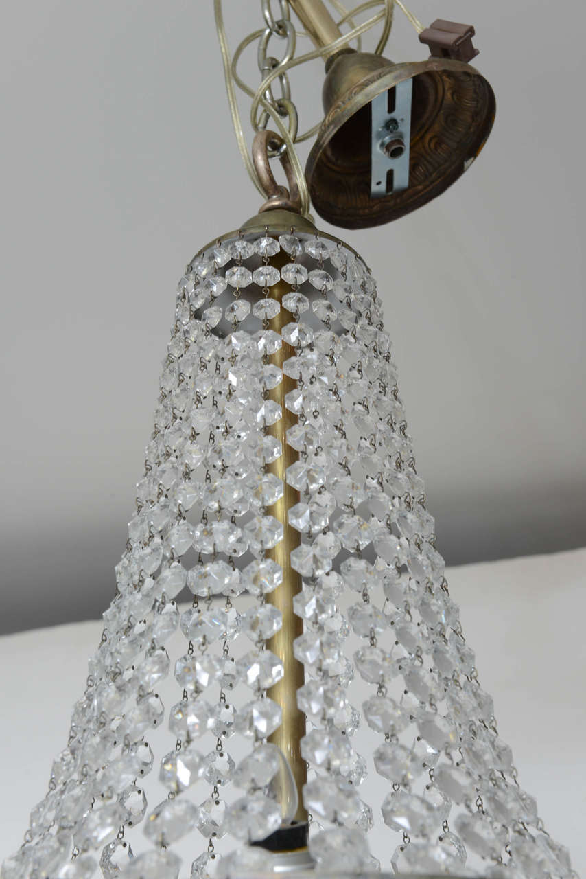 Directoire Style Crystal Chandelier, 20h Century In Good Condition In West Palm Beach, FL