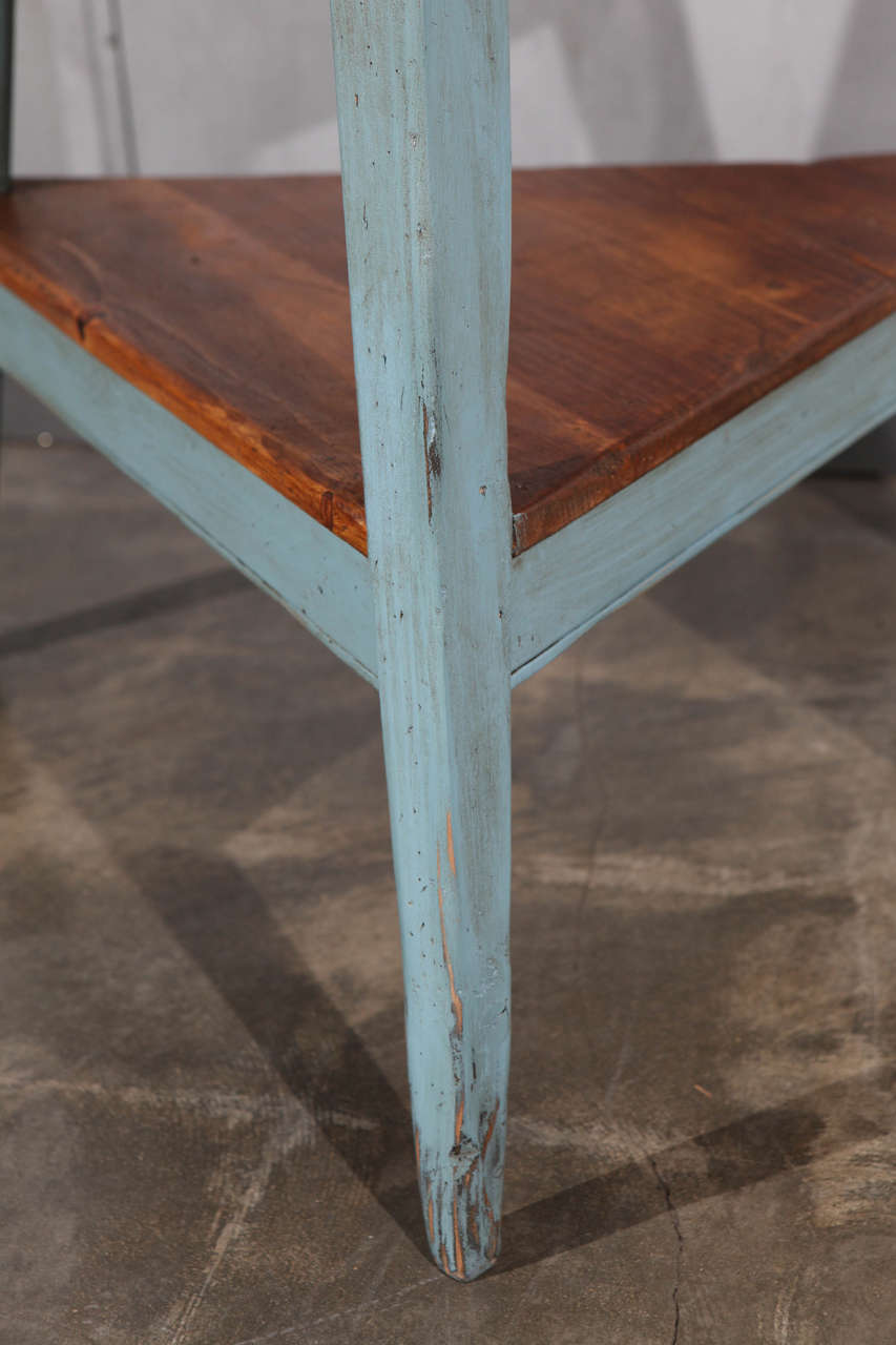 English Cricket Table with Blue Painted Legs 1