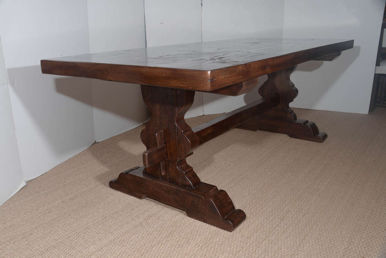 antique trestle dining table