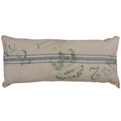 "No. 2 1870 Crown" Vintage Grain Sack Pillow