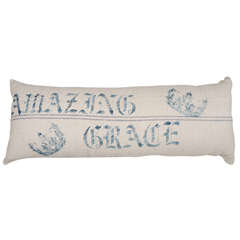 "Amazing Grace" Antique Grain Sack Pillow