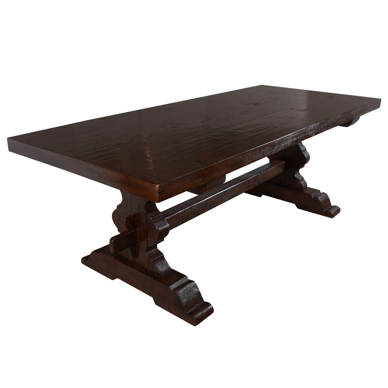 Antique Reclaimed French Oak Trestle Dining Table at 1stDibs antique