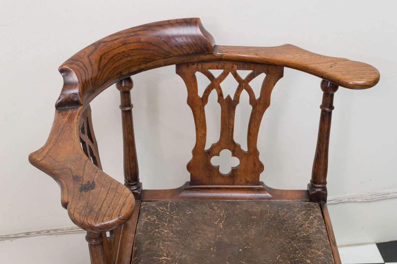18th Century and Earlier 18th c. English Neo Gothic Corner Chair