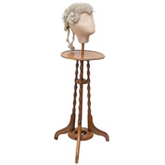 Antique 19th c. English William IV Wig  Stand With Wig