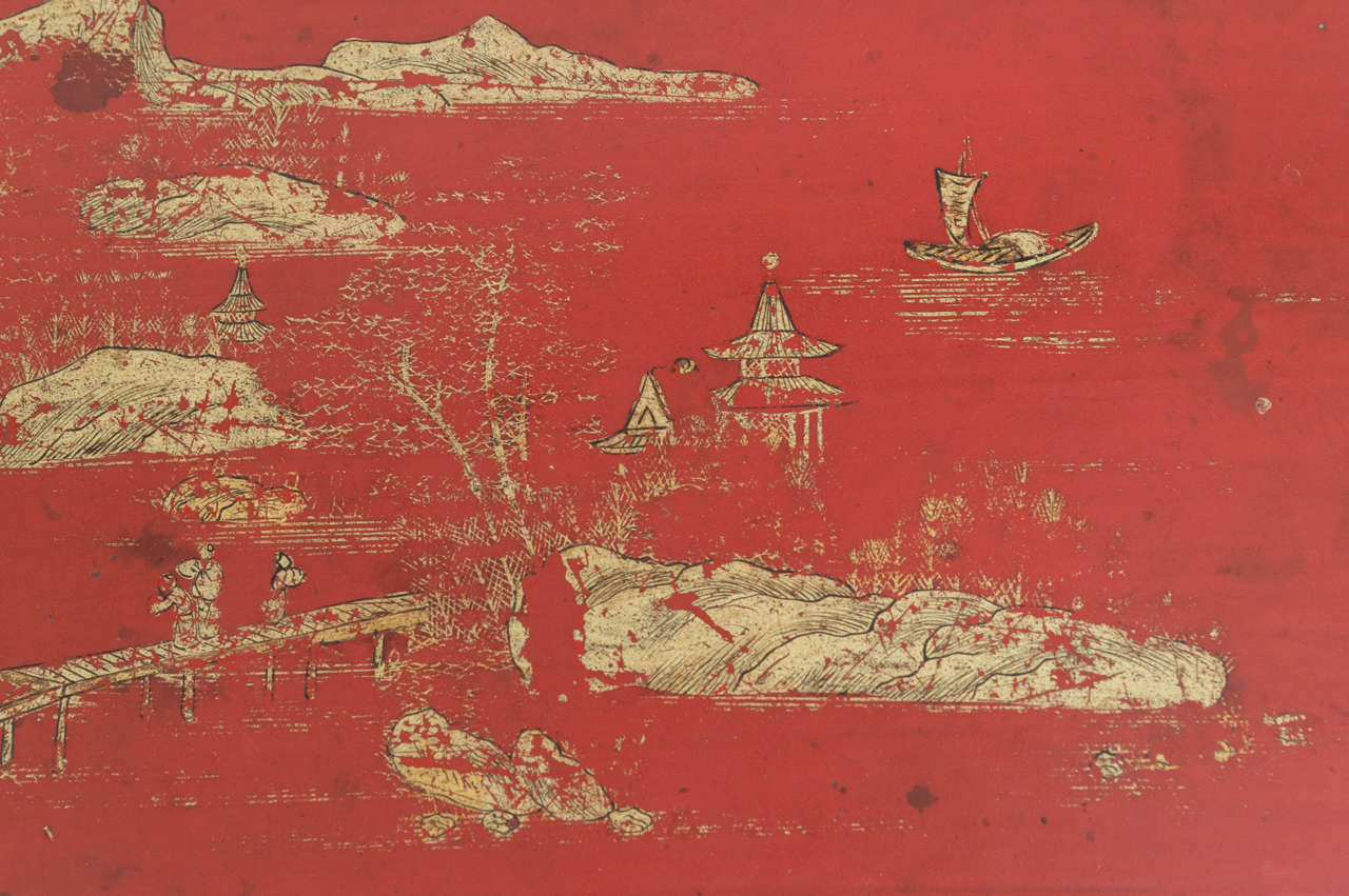 20th Century Red Lacquer Chinese Kang Table 2
