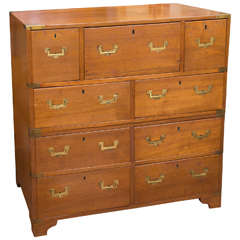 19th Century English Anglo Chinese Campaign Style Desk or Chest 11