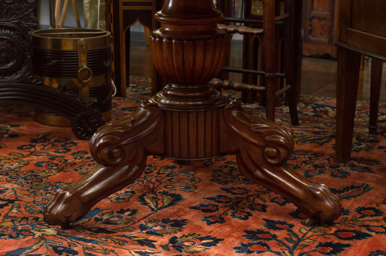 19th Century French Gray Marble-Top Mahogany Center Table In Good Condition For Sale In San Francisco, CA