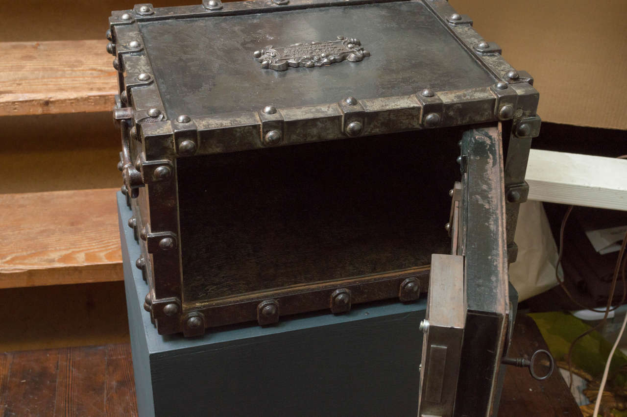 Mid-19th Century French Iron and Rivets Safe 1