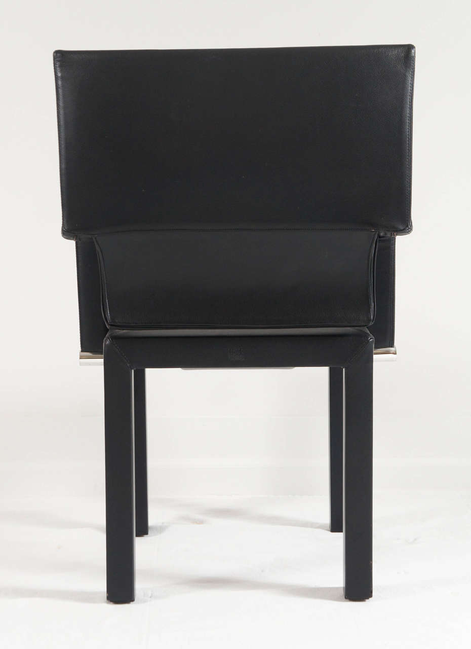 Italian Set of 8 leather dining chairs by Paolo Piva for B&B Italia