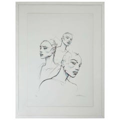 Enki BILAL (1951- ...), screenprint traced over by hand