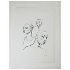 "The 3 Sisters" Screen Printing No. 11 of 32, Enhanced by Hand by Enki Bilal 11