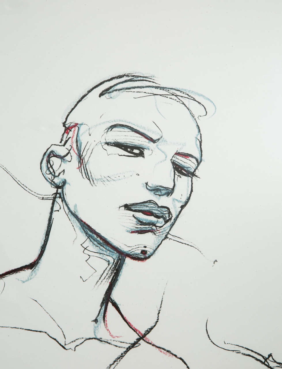 French Enki BILAL (1951- ...), screenprint traced over by hand For Sale
