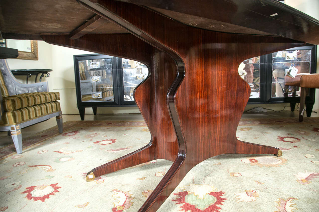 Solid Rosewood Glass Top Dining or Conference Table, By Borsani 1