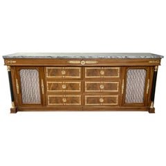 Palatial Empire Style Sideboard or Console Table Finely Bronze Mounted