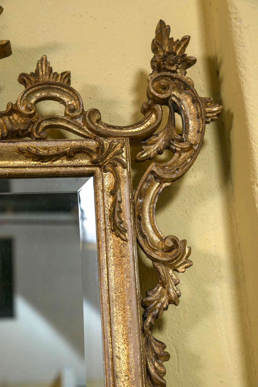 Pair of Rococo Carved and Giltwood Mirrors 1