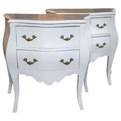 Pair of Painted Bombe Commodes or Nightstands