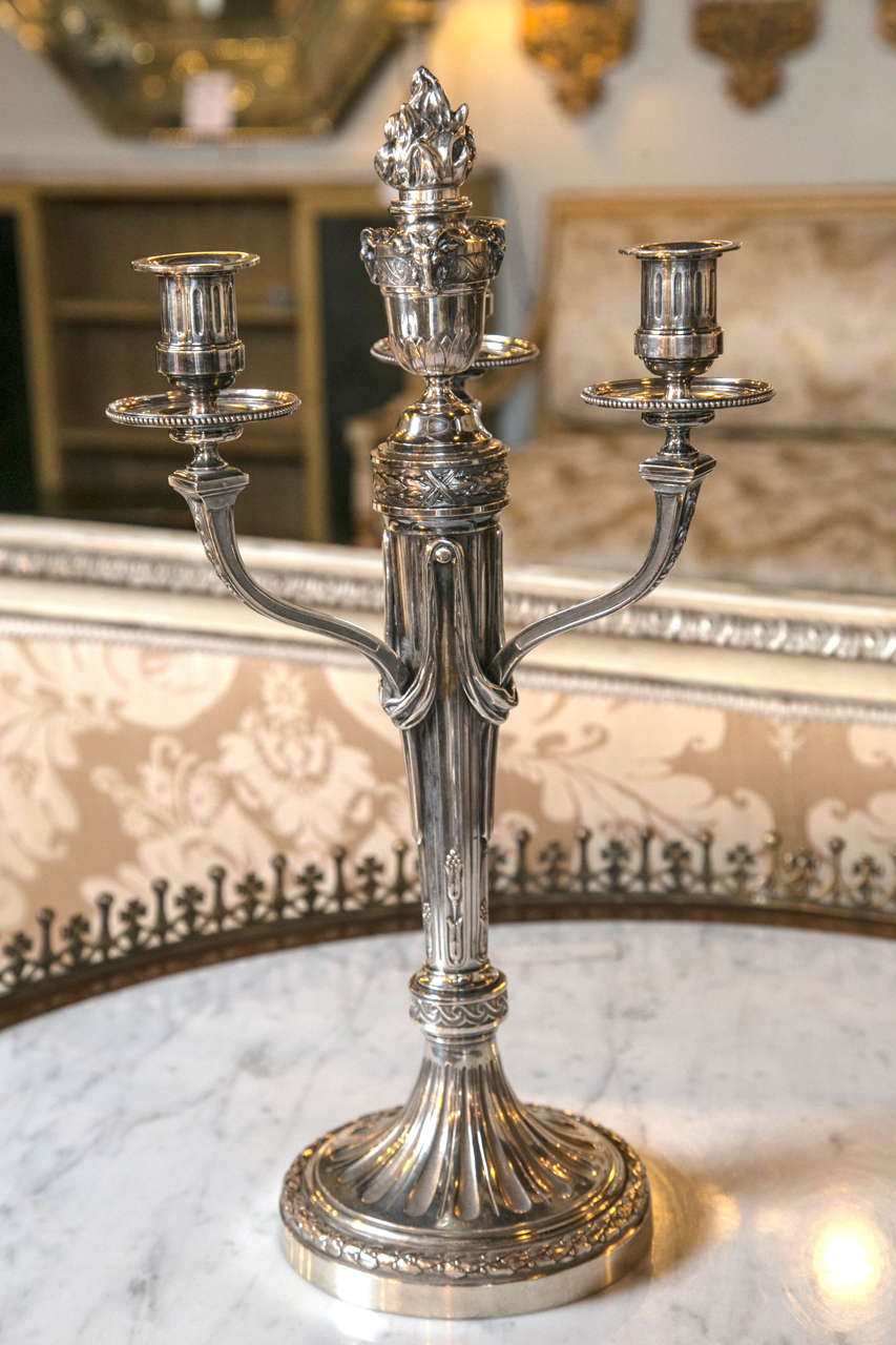 Art Nouveau Pair of Andre Aucoc French Continental Candelabras