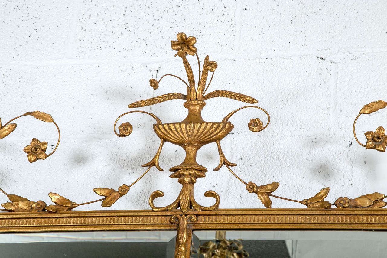 French Pair of Monumental Louis XVI Style Giltwood Mirrors