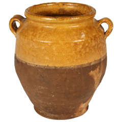 19th Century French Glazed Terracotta Confit Pot