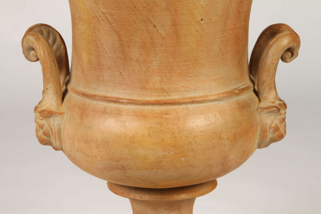 20th Century Pair of Neoclassical Style Terracotta Urns