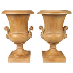 Pair of Neoclassical Style Terracotta Urns