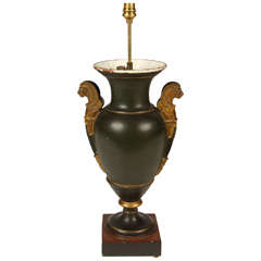 Antique 19th Century Neoclassical Porcelain Urn Lamp