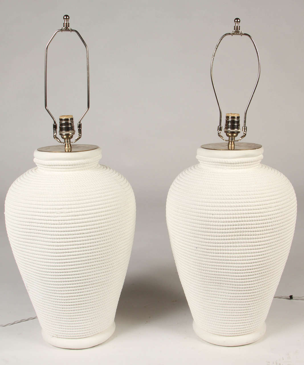 Pair of Plaster Table Lamps by Soane