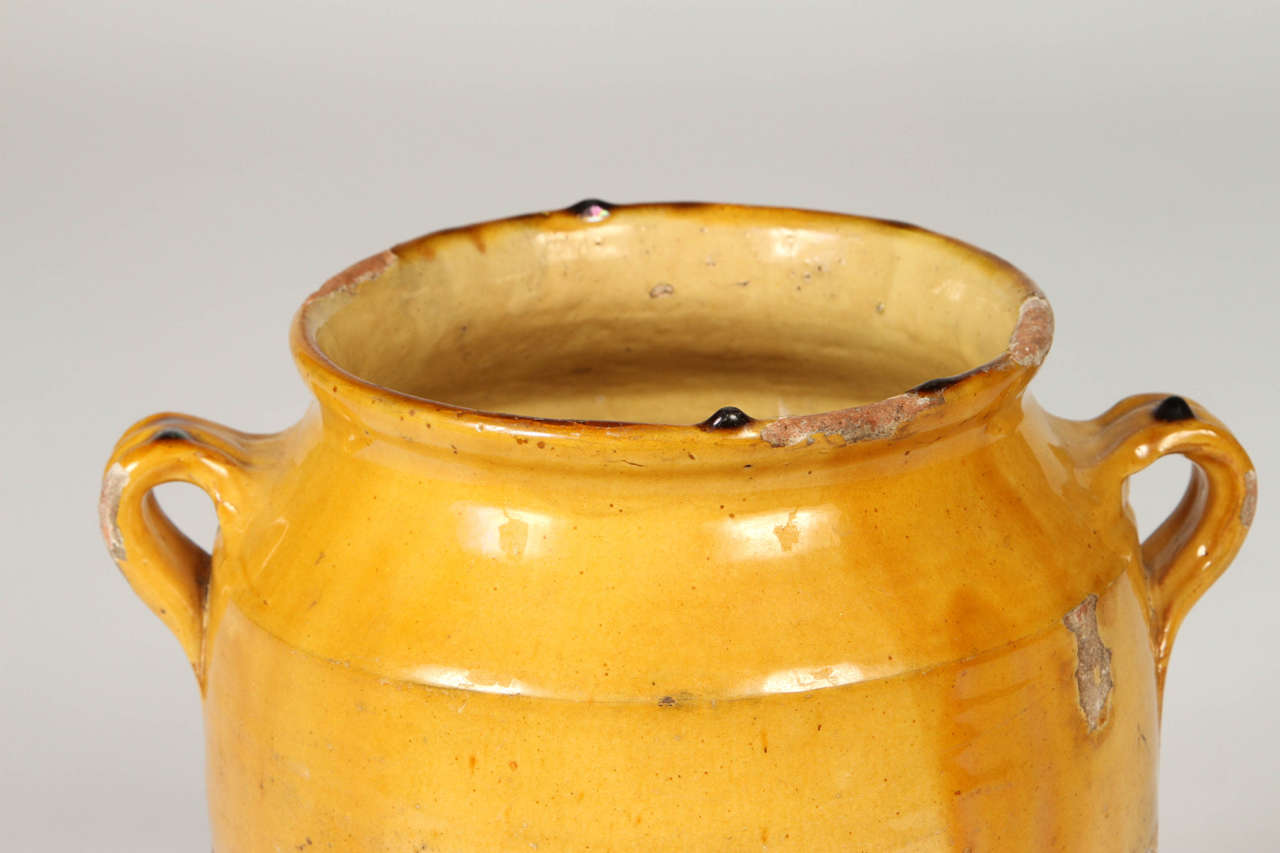 19th Century French Glazed Terracotta Confit Pot  In Excellent Condition For Sale In Los Angeles, CA