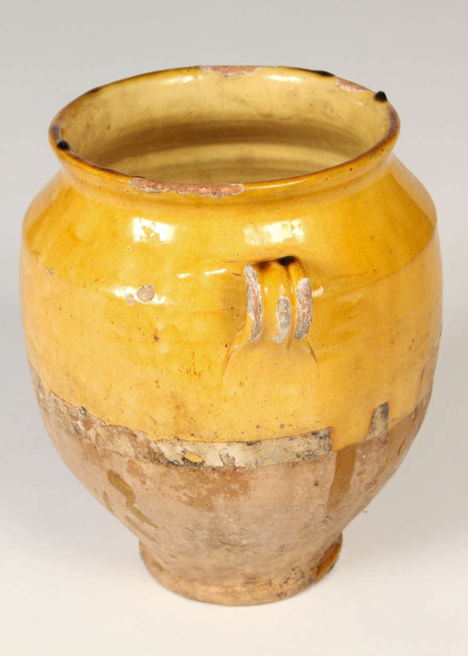 19th Century French Glazed Terracotta Confit Pot  For Sale 2