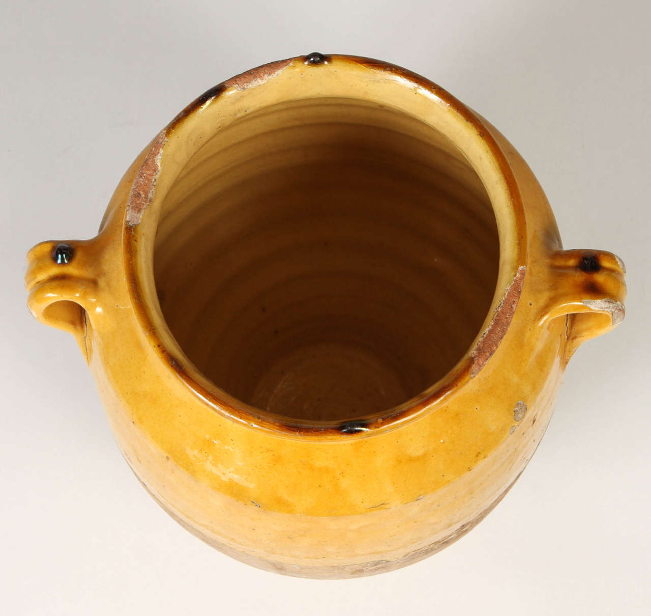 19th Century French Glazed Terracotta Confit Pot  For Sale 3