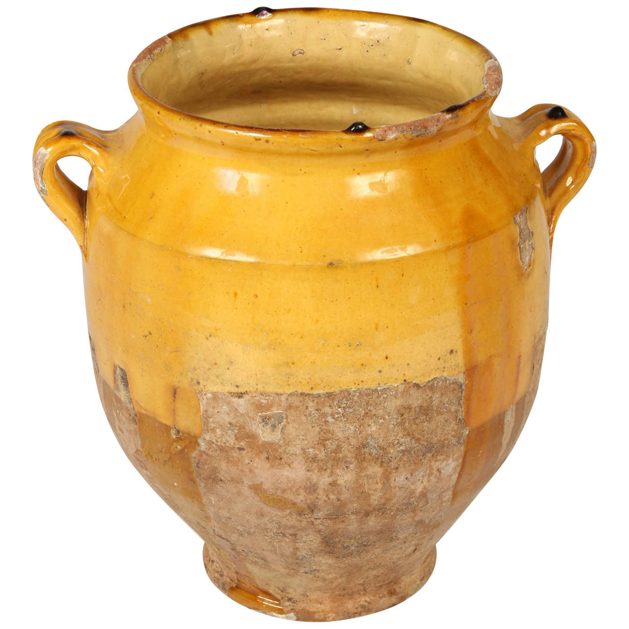 19th Century French Glazed Terracotta Confit Pot  For Sale